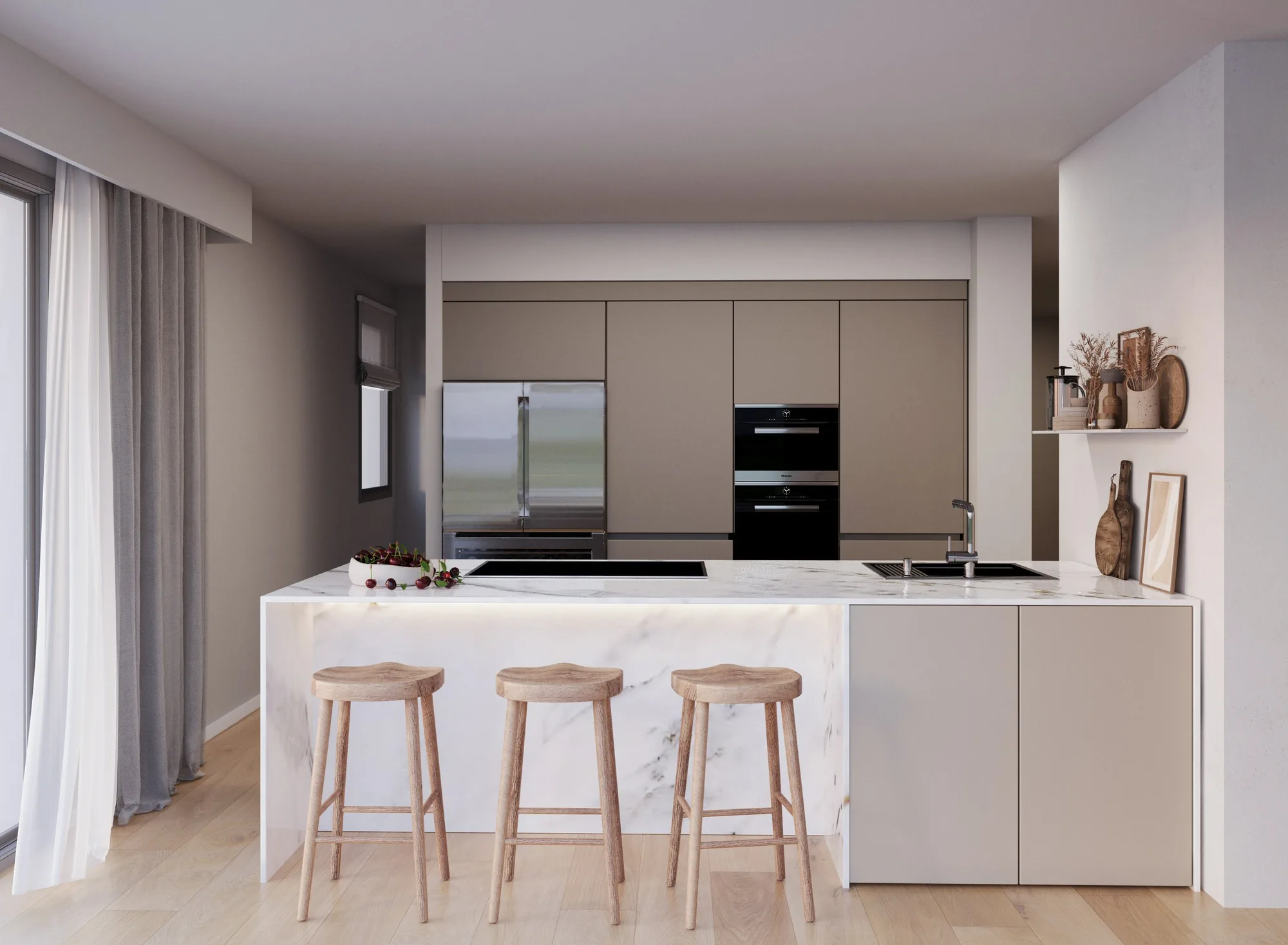 Cocina con península