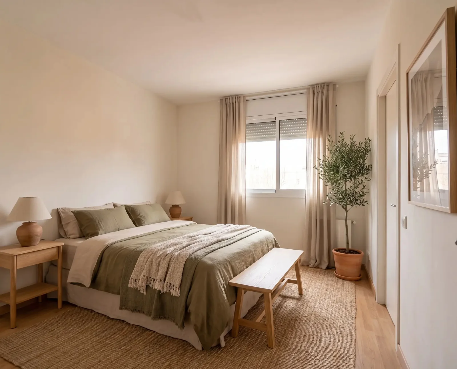 Dormitorio amueblado con home staging virtual